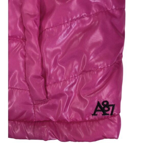 Aeropostale Puffer Jacket Womens Size Small Pink Cost Long Sleeve Full Zip - Picture 3 of 8